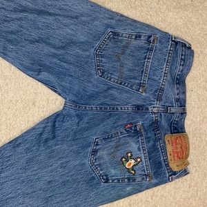 Hand patched Levi jeans